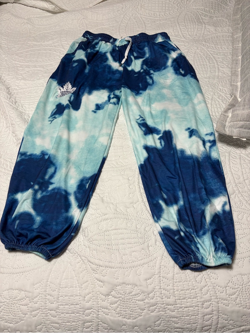 NHL Toronto Maple Leaf Blue Tie-Dye Jogger Sweatpants
